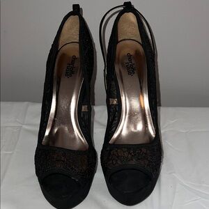Charlotte Russe Black Lace Heels